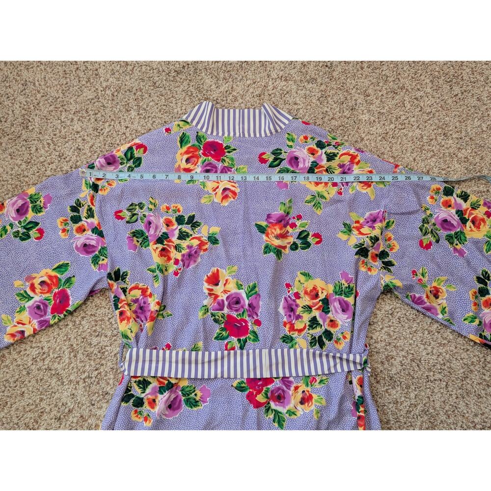 Vintage Victorias Secret Gold Label Robe One Size Floral Polka Dot Stripe Kimono - Picture 7 of 9